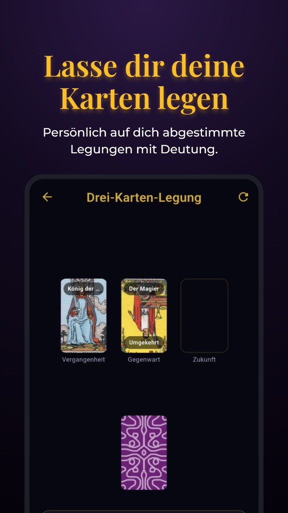 German TarotPocket reading screen